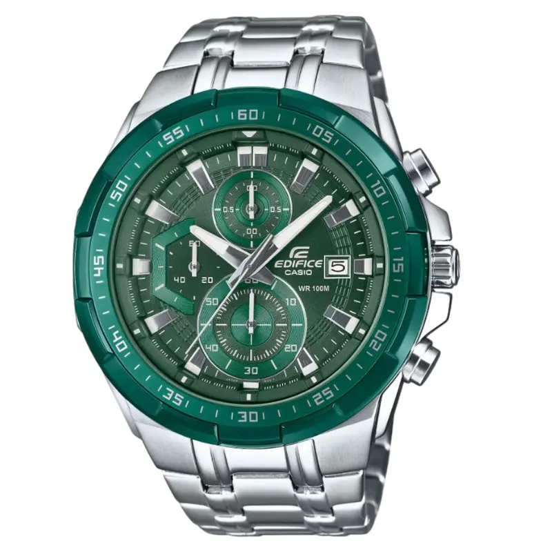 Casio Edifice Green Dial Stainless Steel Strap Men Watch Efr-539De-3Avudf 1