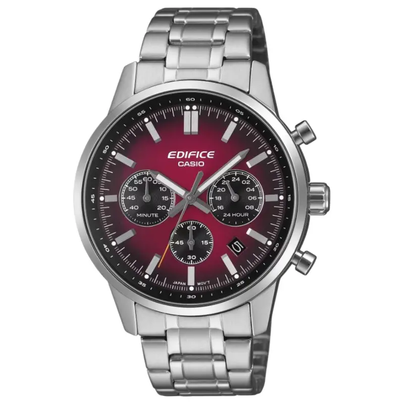 Casio Edifice Red Dial Stainless Steel Strap Men's Watch - Chronograph | Efr-575D-4Adf 1