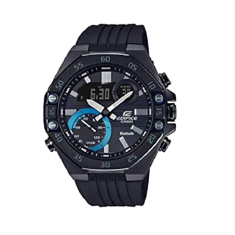Casio Edifice Smartphone World Time Quartz Black Resin Strap Men's Watch Ecb-10Pb-1Adf-P 1