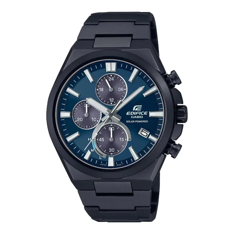 Casio Edifice Solar Powered Chronograph Blue Stainless Steel Strap Eqs-950Dc-2Avdf-P 1