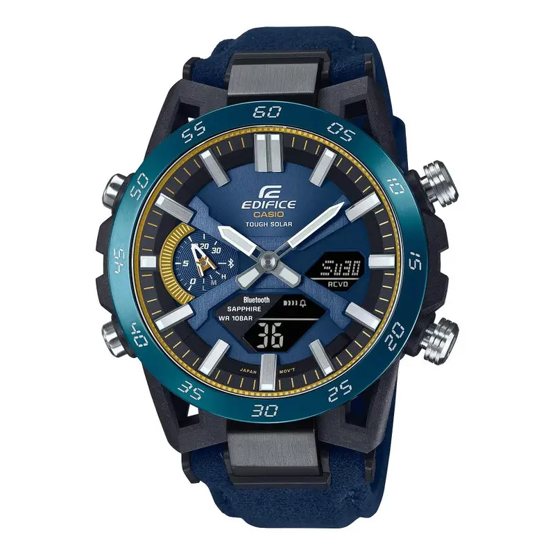 Casio Edifice Sospensione Mobile Link Solar Powered Blue Strap Men's Watch Ecb-2000Ss-2Adr 1