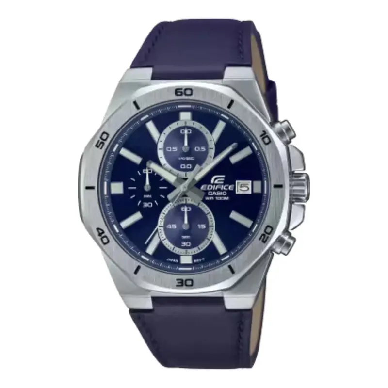 Casio Edifice Standard Chronograph Leather Band Men Watch Efv-640L-2Avudf 1