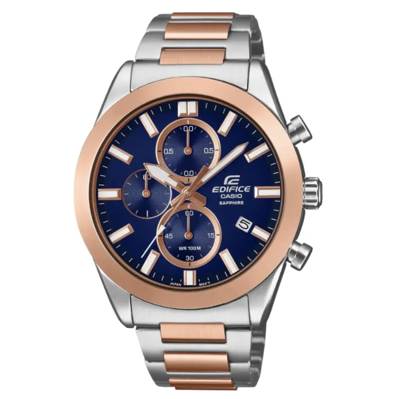 Casio Edifice Two-Tone Stainless Steel Strap Men Watch Efb-710Sg Series 2