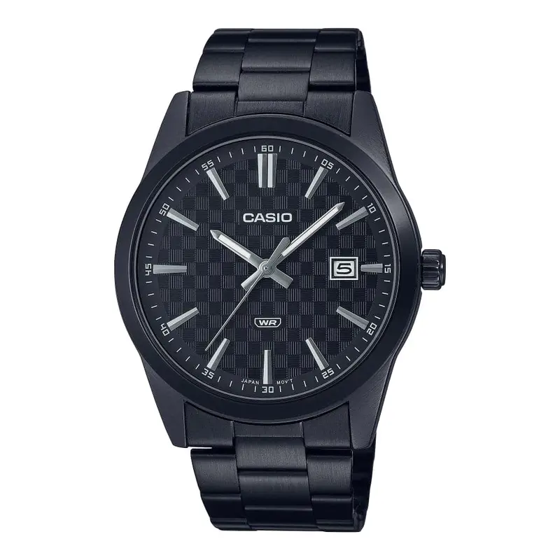 Casio Enticer Black Dial Stainless Steel Strap Men Watch Mtp-Vd03b-1Audf 1