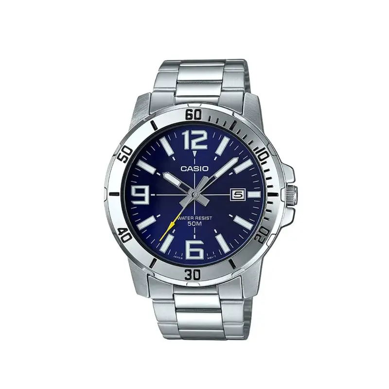 Casio Enticer Chronograph Silver Stainless Steel Strap Men Watch Mtp-Vd01d-2Bvudf-P 1