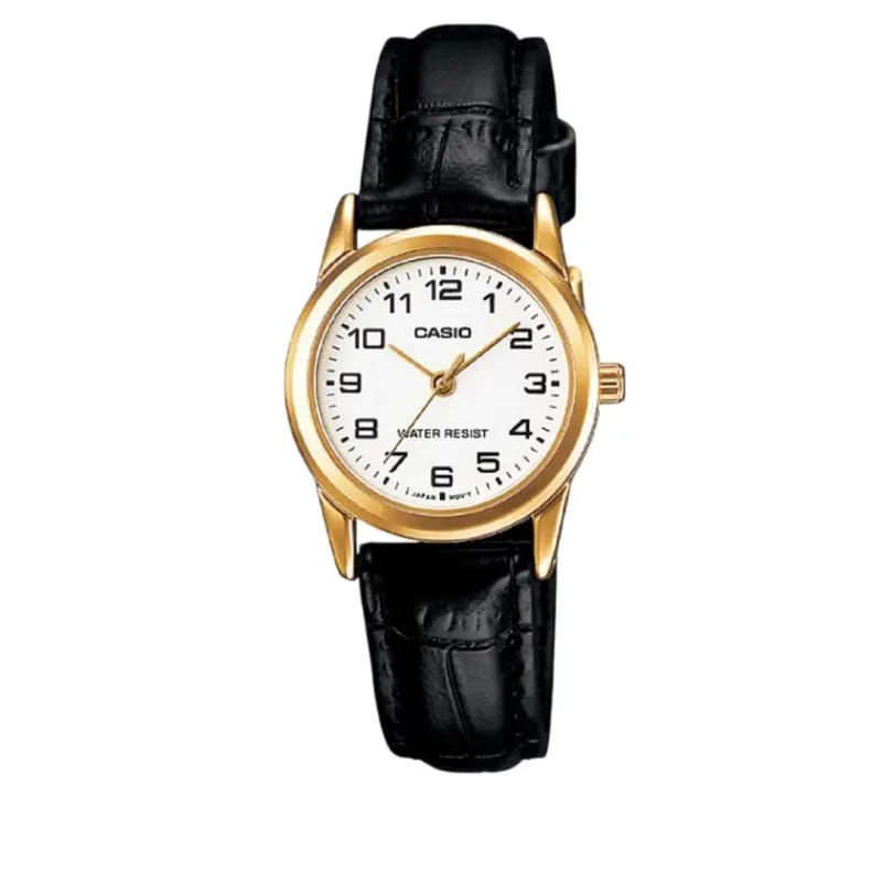 Casio Enticer Ltp-V001gl-7Budf-P Black Leather Women Watch 1