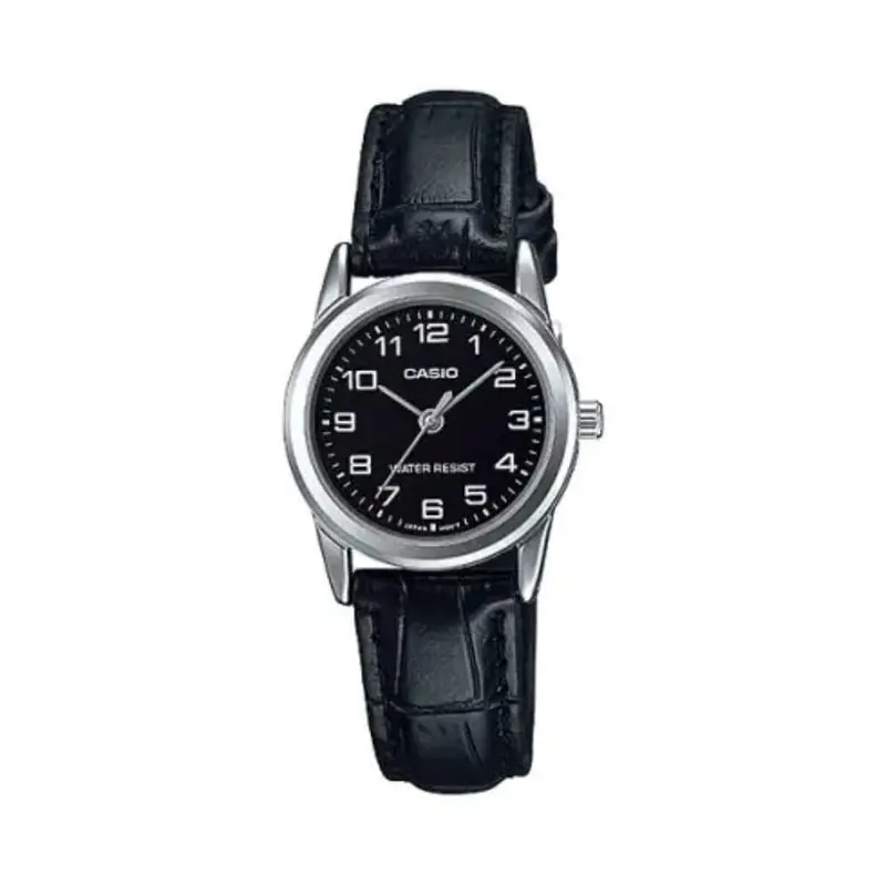 Casio Enticer Ltp-V001l-1Budf-P Black Leather Women Watch 1