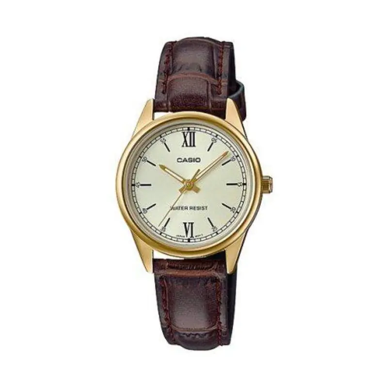 Casio Enticer Ltp-V005gl-9Budf-P Brown Leather Women Watch 1