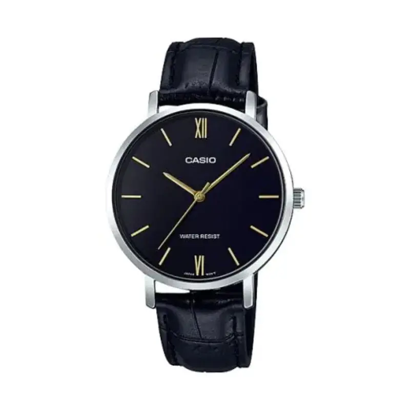 Casio Enticer Ltp-Vt01l-1Budf-P Black Leather Women Watch 1