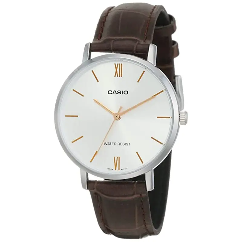 Casio Enticer Ltp-Vt01l-7B2udf-P Brown Leather Women Watch 1