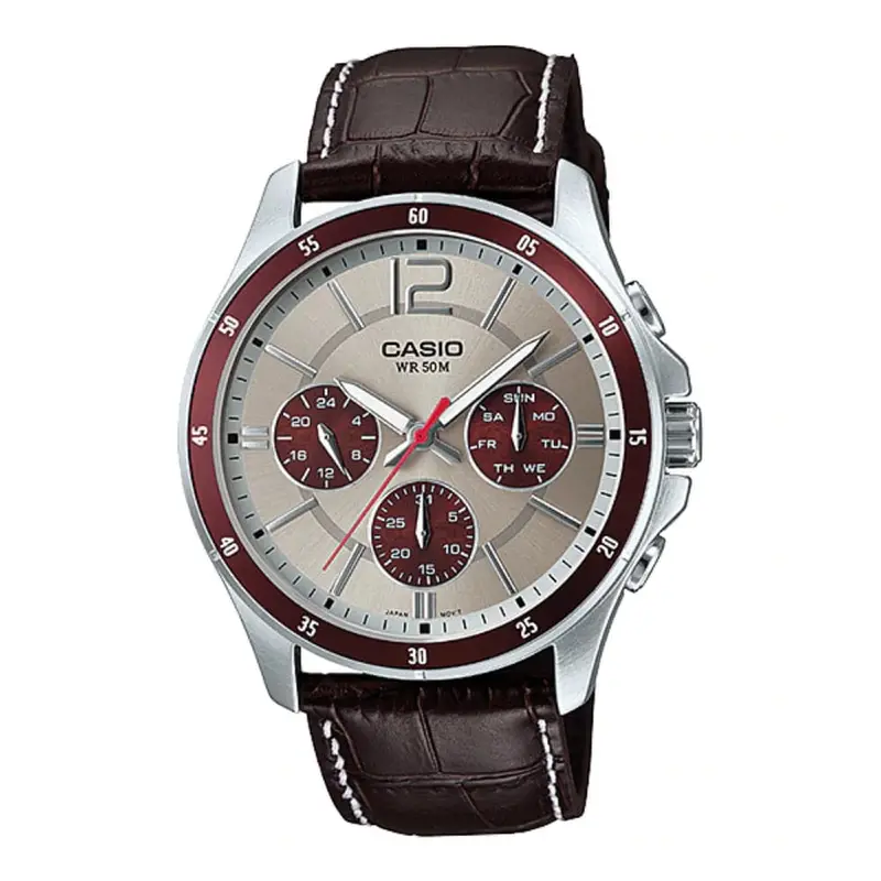 Casio Enticer Mtp-1374L-7A1vdf-P Brown Leather Men Watch 1