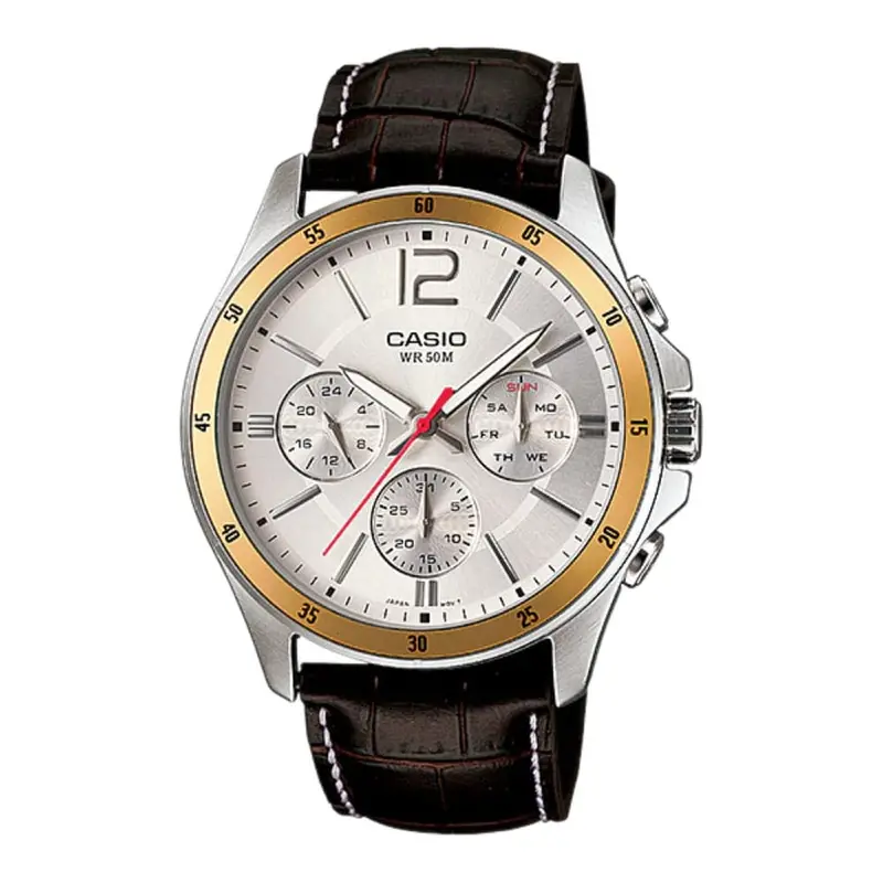 Casio Enticer Mtp-1374L-7Avdf-P Brown Leather Men Watch 1