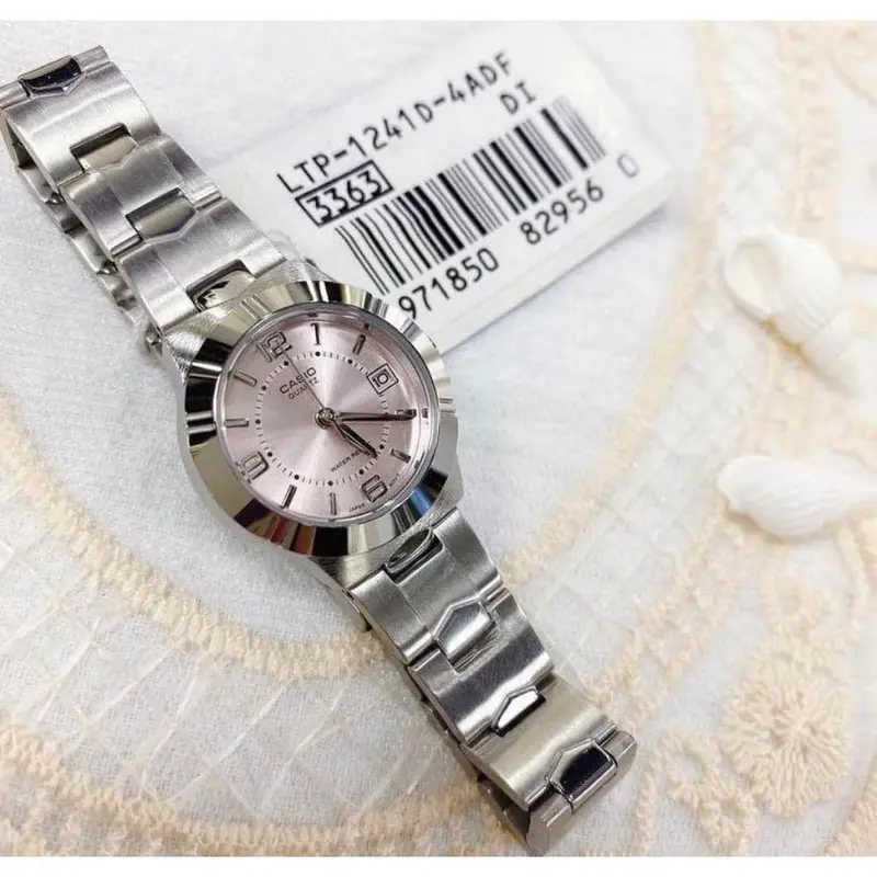 Casio Enticer Pink Dial Silver Stainless Steel Strap Women Watch Ltp-1241D-4Adf-P 2