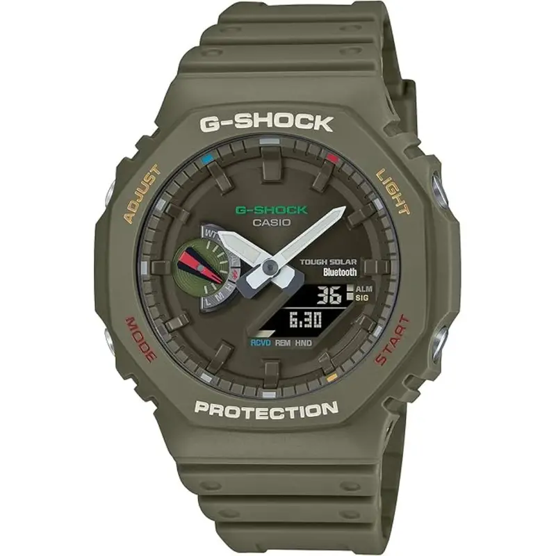 Casio G-Shock Analog-Digital Black Dial & Green Resin Strap Men's Watch Ga-B2100fc-3Adr 1