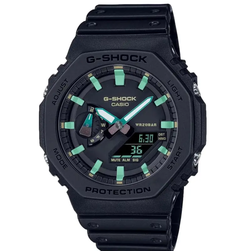 Casio G-Shock Analog-Digital Black Resin Strap Men Watch Ga-2100Rc-1Adr 1