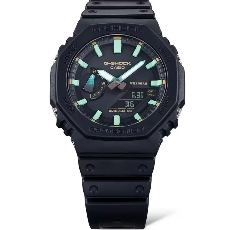 Casio G-Shock Analog-Digital Black Resin Strap Men Watch Ga-2100Rc-1Adr 2