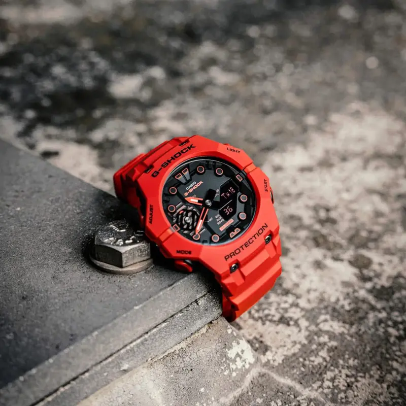 Casio G-Shock Analogue-Digital Red Resin Strap Men Watch Ga-B001-4Adr-P 2