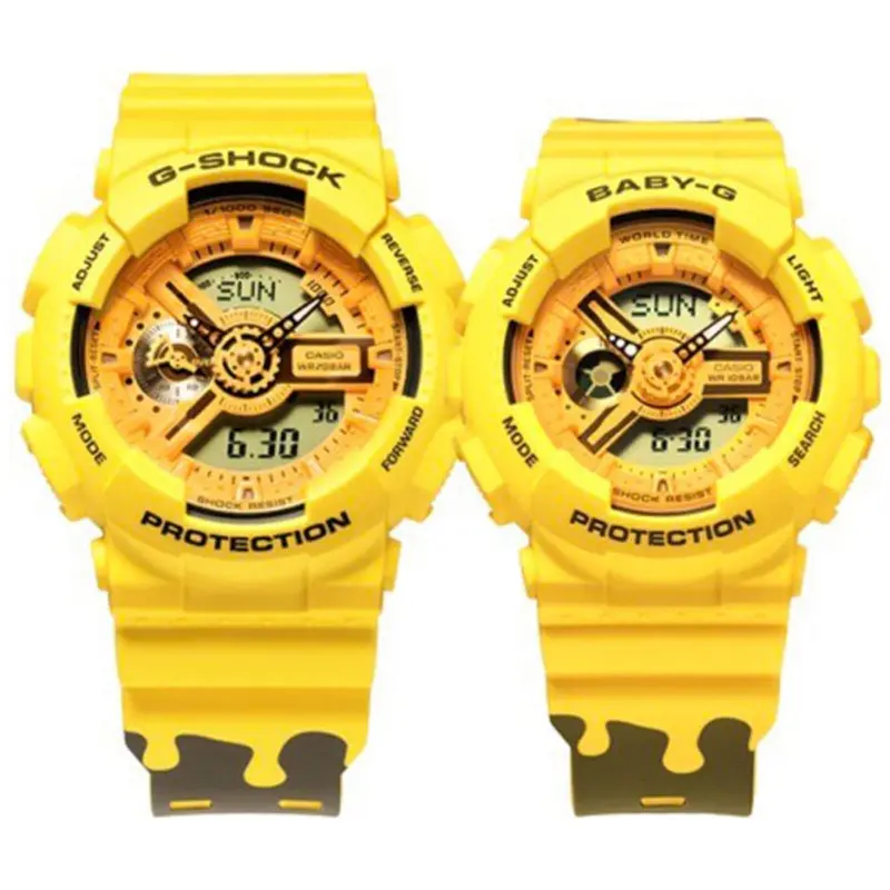 Casio G-Shock & Baby-G Digital-Analogue Yellow Resin Strap Unisex Watch Slv-22A-9A 1