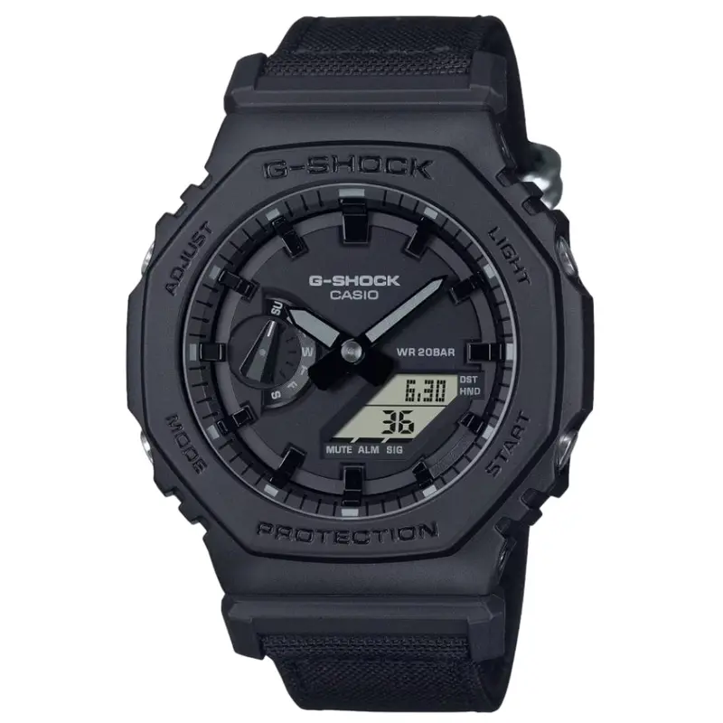 Casio G-Shock Black Cloth Eco Fabric Strap Men Watch Ga-2100Bce-1Adr 1