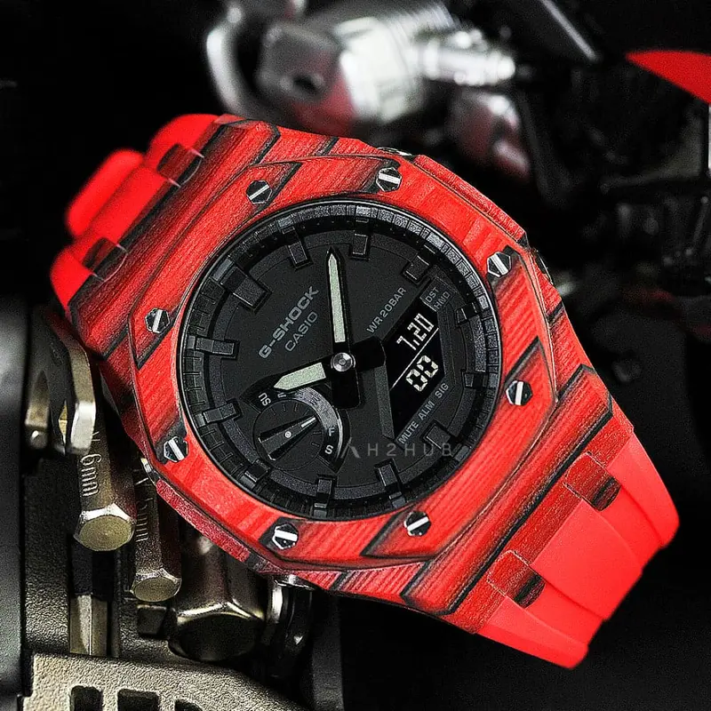 Casio G-Shock Black Dial Red Resin Strap Men Watch Ga-2100-1A1dr-M18 1