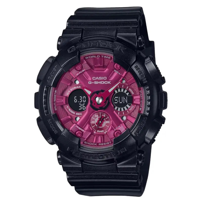 Casio G-Shock Chronograph Black Resin Strap Women Watch Gma-S120rb-1Adr-P 1