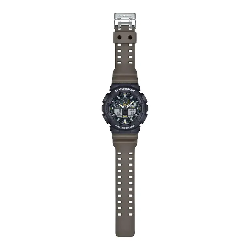 Casio G-Shock Digital-Analog Brown Resin Strap Men's Watch Ga-100Tu-1A3dr 2