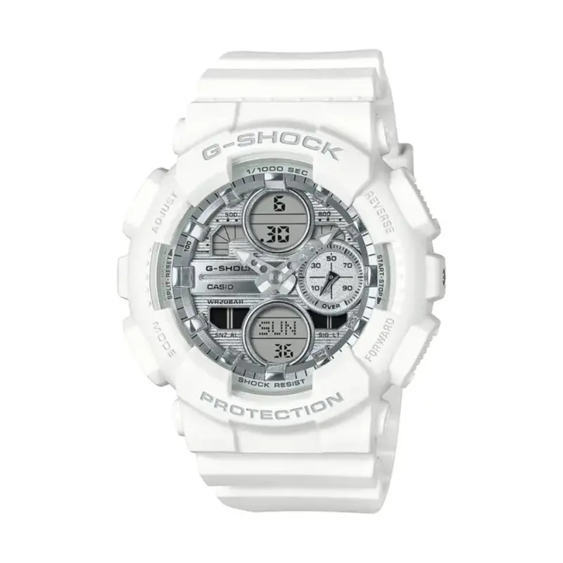 Casio G-Shock Digital Analog Silver Dial White Resin Strap Women's Watch Gma-S140va-7Adr-P 1