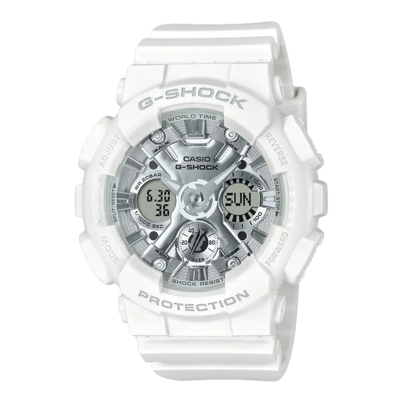 Casio G-Shock Digital Analog White Resin Strap Shock Resistant Unisex Watch Gma-S120va-7Adr-P 1