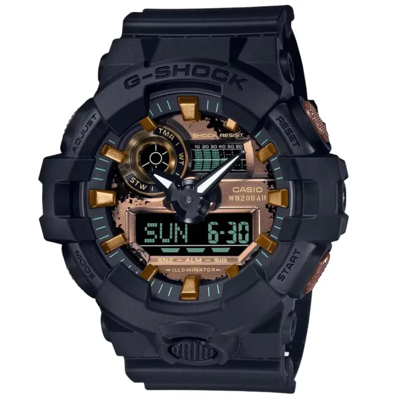 Casio G-Shock Digital-Analogue Black Resin Strap Men Watch Ga-700Rc-1Adr 1