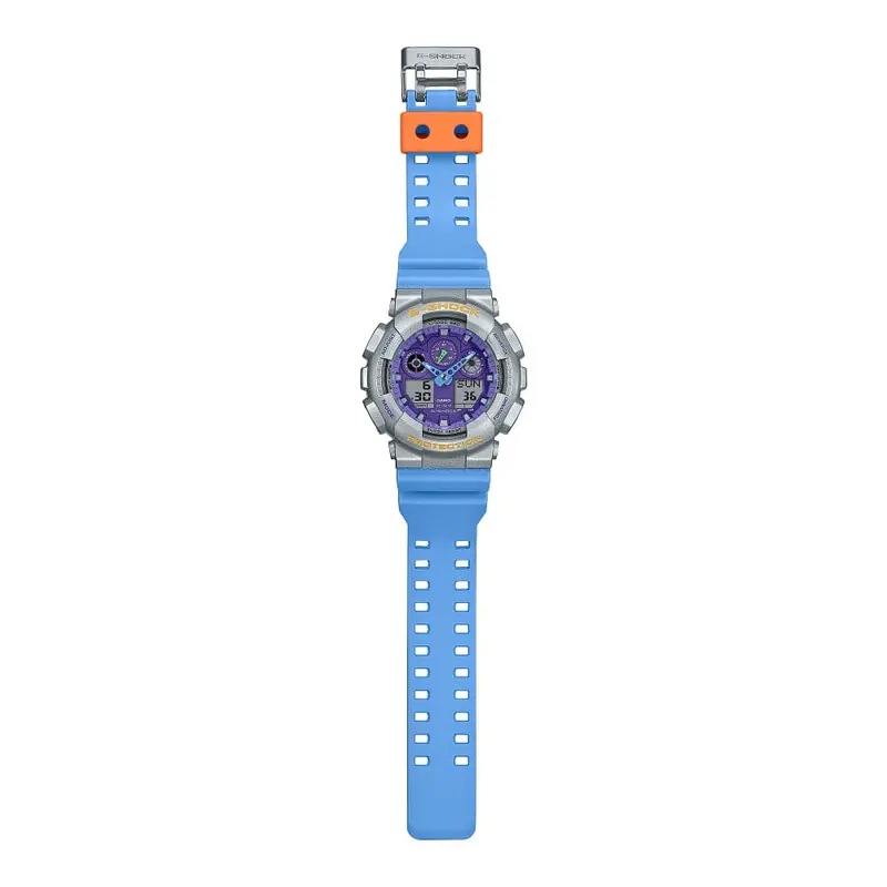 Casio G-Shock Digital-Analogue Blue Resin Strap Unisex Watch Ga-100Eu-8A2dr 2