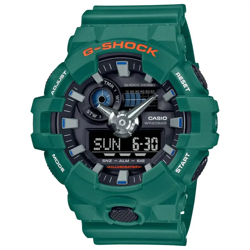 Casio G-Shock Digital-Analogue Green Resin Strap Men Watch Ga-700Sc-3Adr 1