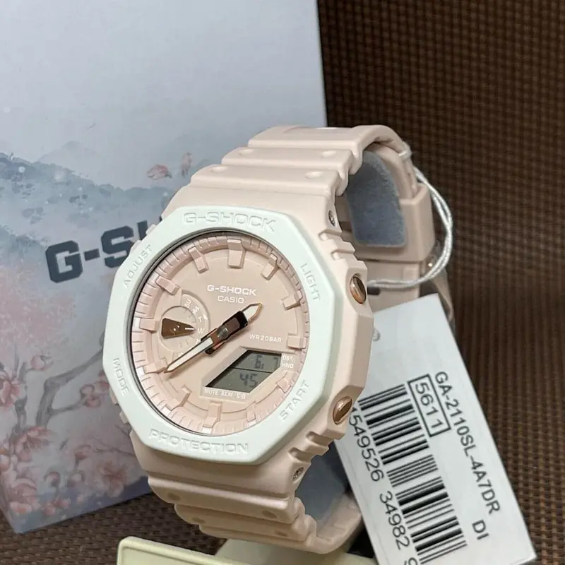 Casio G-Shock Digital-Analogue Pink Resin Strap Women Watch Ga-2110Sl-4A7dr-P 2