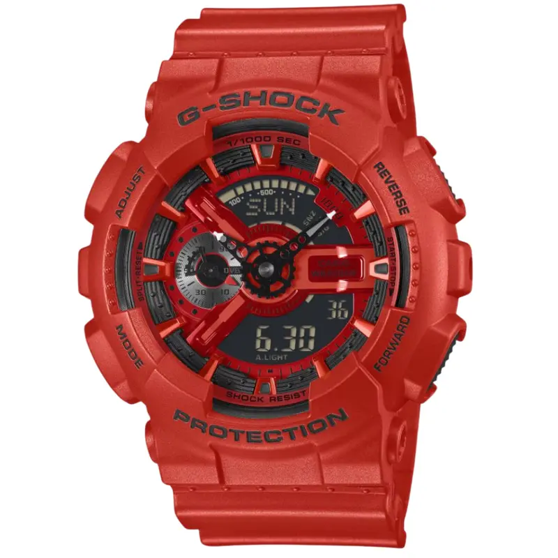 Casio G-Shock Digital-Analogue Red Resin Strap Men's Watch - Chronograph | Ga-110Rrb-4Adr 1