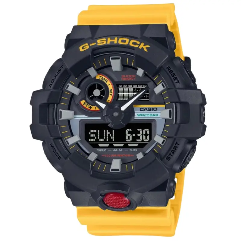 Casio G-Shock Digital-Analogue Yellow Resin Strap Men Watch Ga-700Mt-1A9dr 1