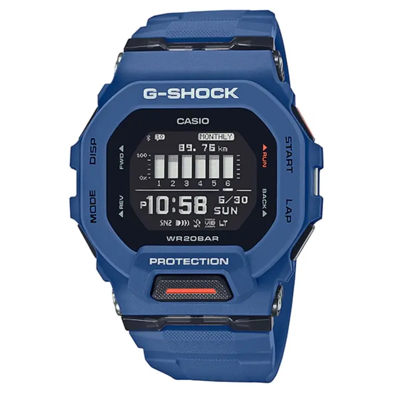 Casio G-Shock Digital Black Dial With Blue Resin Strap Men Watch Gbd-200-2Dr-P 1
