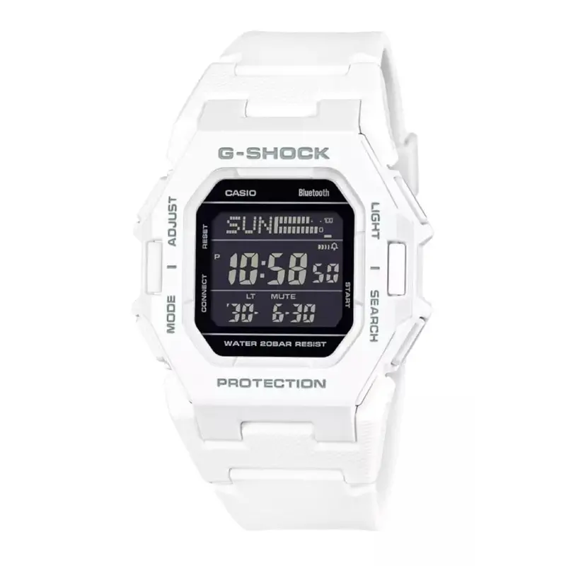 Casio G-Shock Digital Bluetooth Connects White Resin Strap Men's Watch Gd-B500-7Dr 1