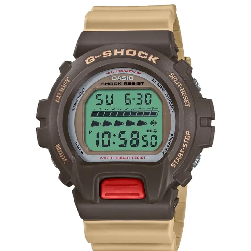 Casio G-Shock Digital Brown Resin Strap Unisex Watch Dw-6600Pc-5Dr 1