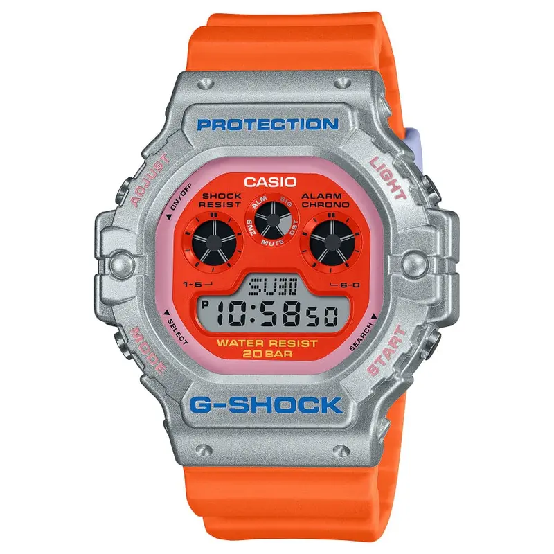 Casio G-Shock Digital Orange Resin Strap Unisex Watch Dw-5900Eu-8A4dr 1