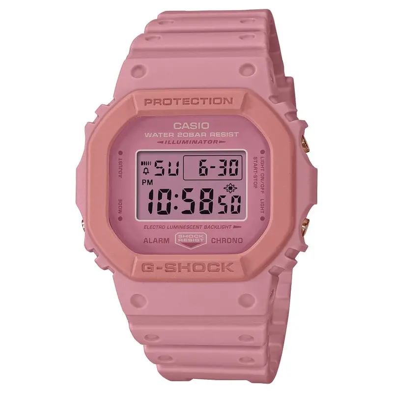 Casio G-Shock Digital Pink Resin Strap Women Watch Dw-5610Sl-4A4dr-P 1