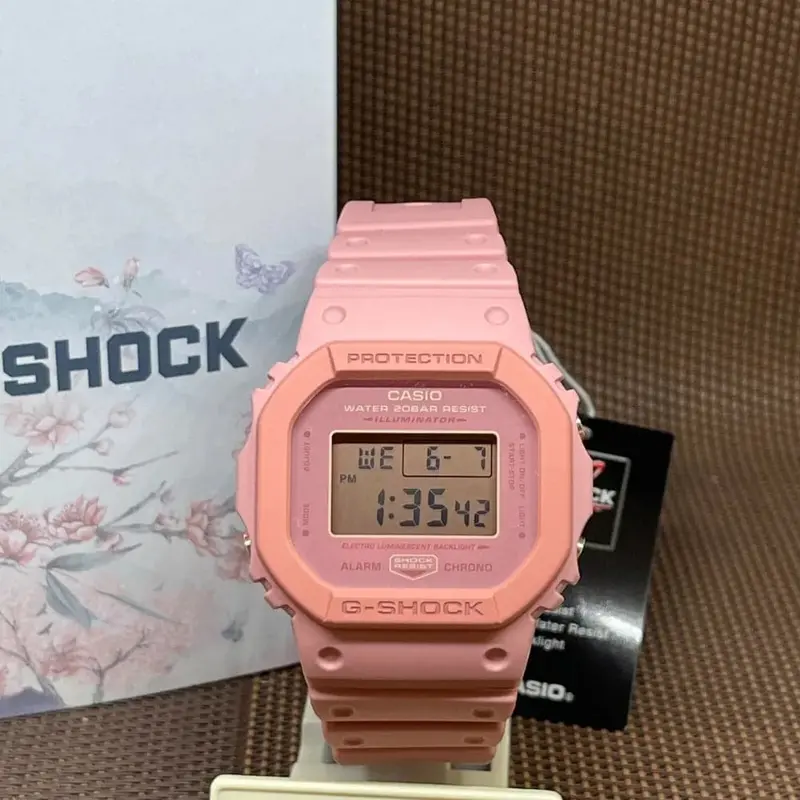Casio G-Shock Digital Pink Resin Strap Women Watch Dw-5610Sl-4A4dr-P 2