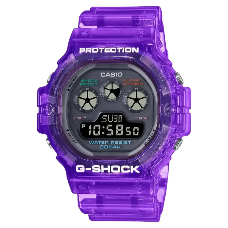 Casio G-Shock Digital Purple Transparent Resin Strap Unisex Watch Dw-5900Jt-6Dr 1