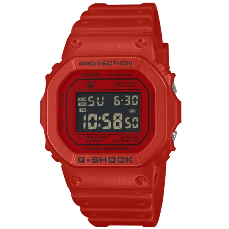 Casio G-Shock Digital Red Resin Strap Men's Watch - Shock Resistant | Dw-5600Rrb-4Dr 1
