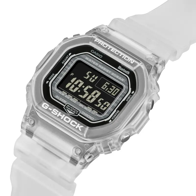 Casio G-Shock Digital Transparent White Resin Strap Men Watch Dw-B5600g-7Dr-P 2