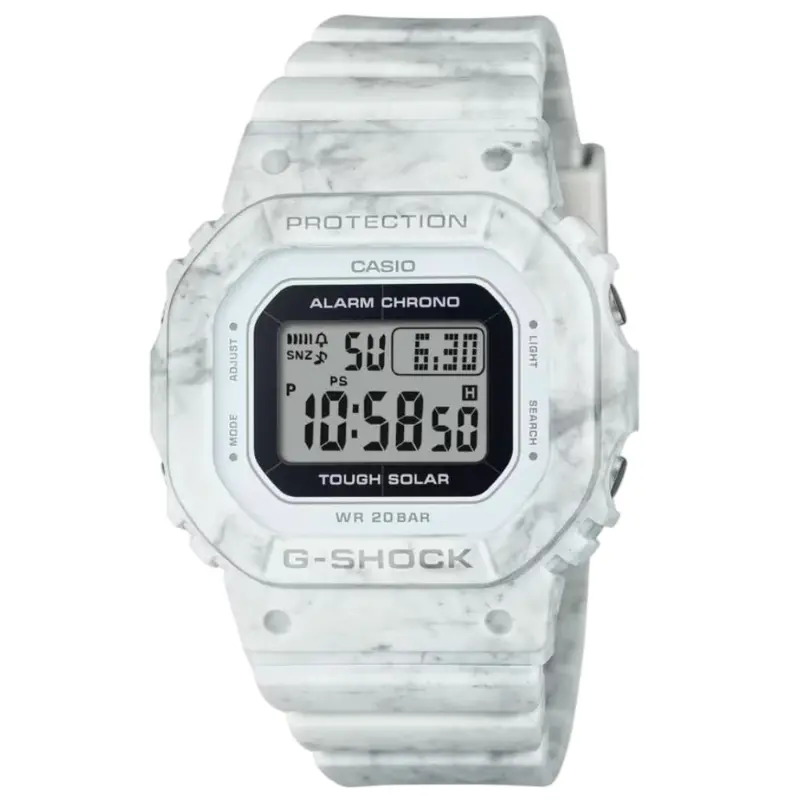 Casio G-Shock Digital White Resin Strap Shock Resistant Men's Watch Gms-S5600rt-7Dr-P 1