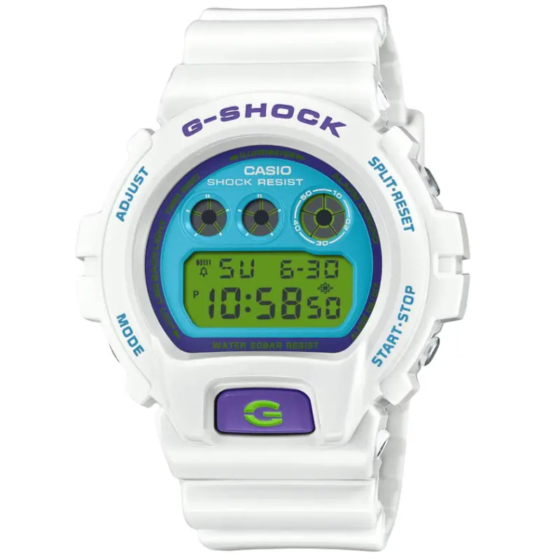 Casio G-Shock Digital White Resin Strap Unisex Watch Dw-6900Rcs-7Dr-P 1