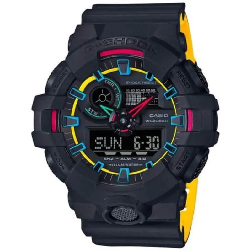 Casio G-Shock G-Shock Ga-700Se-1A9dr Analog-Digital Black & Yellow Men's Watch 1