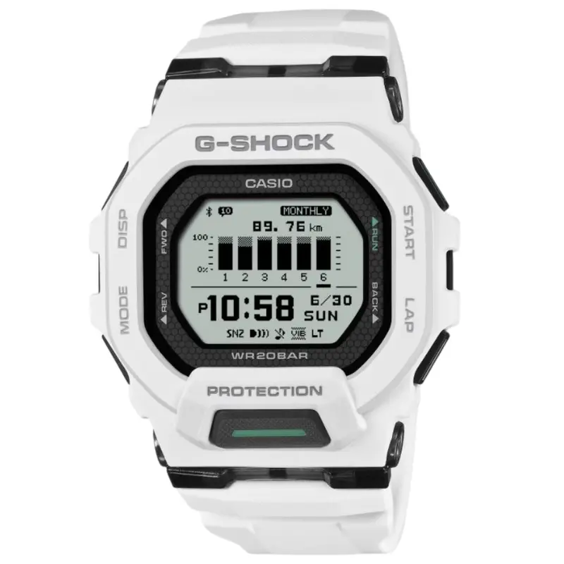 Casio G-Shock G-Squad White Resin Strap Men Watch Gbd-200-7Dr 1