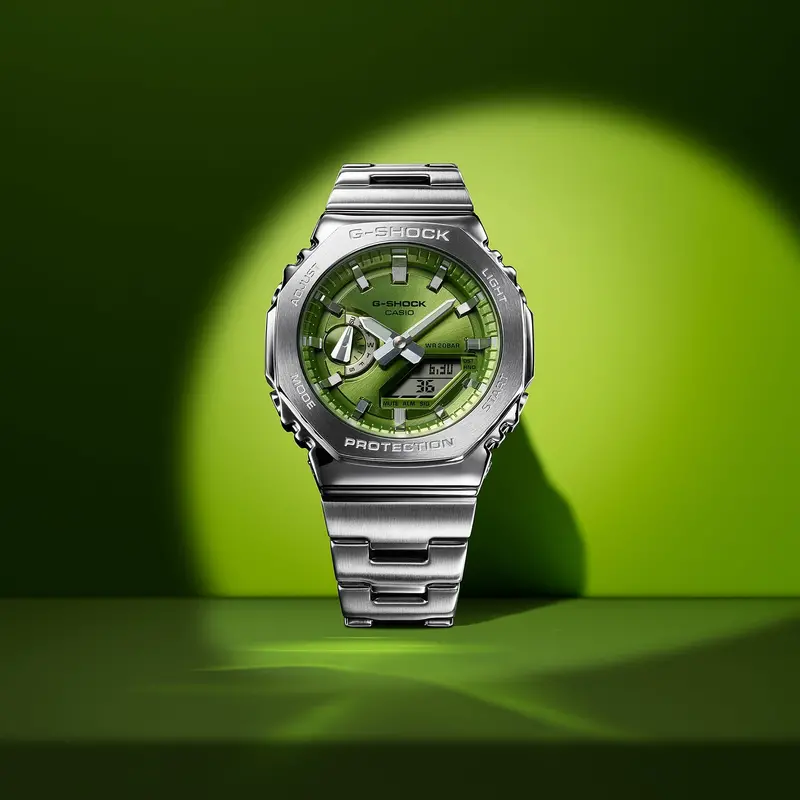 Casio G-Shock G-Steel Green Dial Watch Gm-2110D-3Adr 2