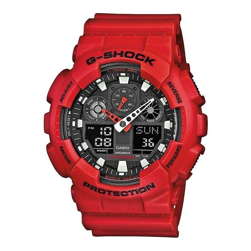 Casio G-Shock Ga-100B-4Adr Red Resin Band Men's Watch 1