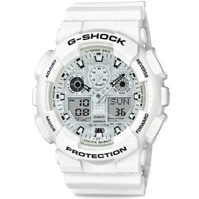 Casio G-Shock Ga-100Mw-7Adr Digital Quartz White Resin Men's Watch 1